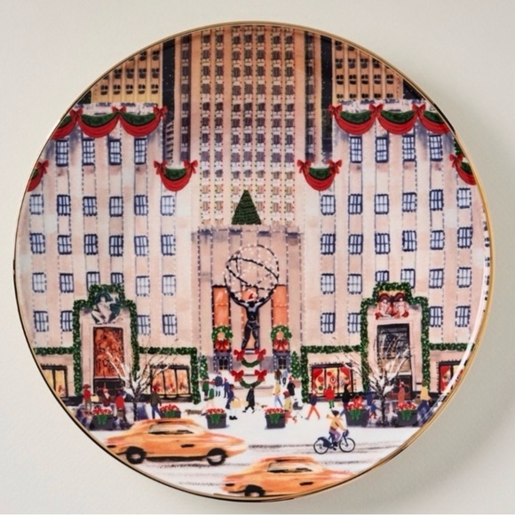 4 plates Anthropologie Christmas in the city New York 2025